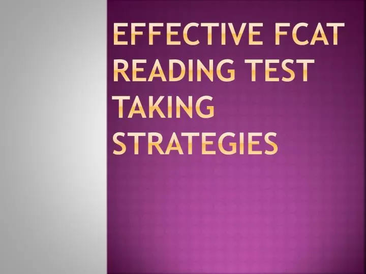 effective fcat reading test taking strategies