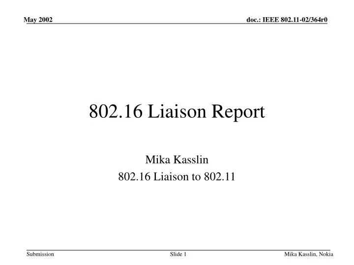 802 16 liaison report