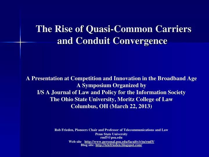 the rise of quasi common carriers and conduit convergence