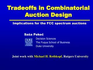 Tradeoffs in Combinatorial Auction Design
