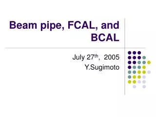 beam pipe fcal and bcal