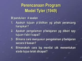 perencanaan program model tyler 1949
