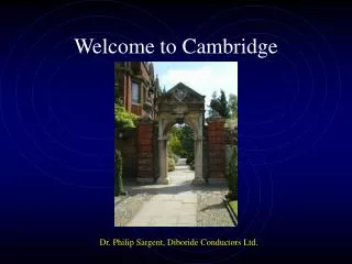 Welcome to Cambridge