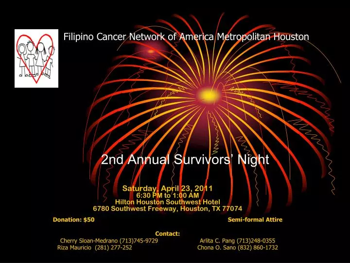 filipino cancer network of america metropolitan houston 2nd annual survivors night