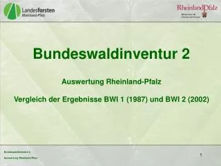 bundeswaldinventur 2 auswertung rheinland pfalz vergleich der ergebnisse bwi 1 1987 und bwi 2 2002