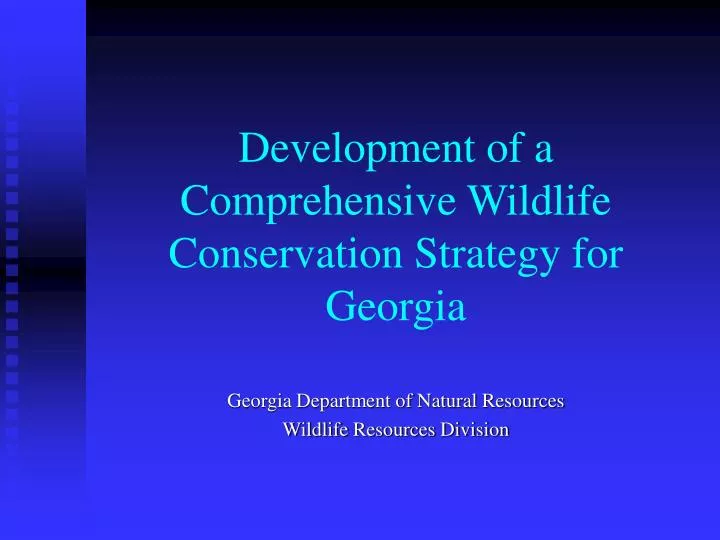 development of a comprehensive wildlife conservation strategy for georgia