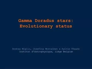 Gamma Doradus stars: Evolutionary status