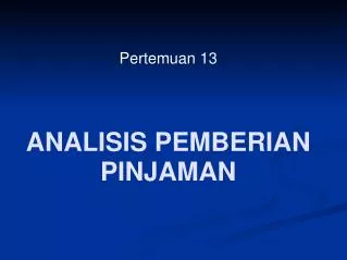 analisis pemberian pinjaman