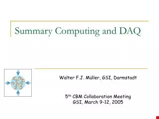 Summary Computing and DAQ