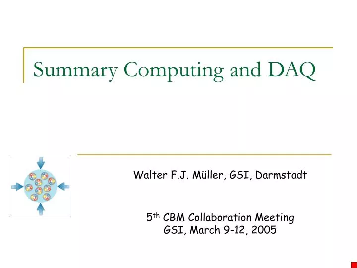 summary computing and daq