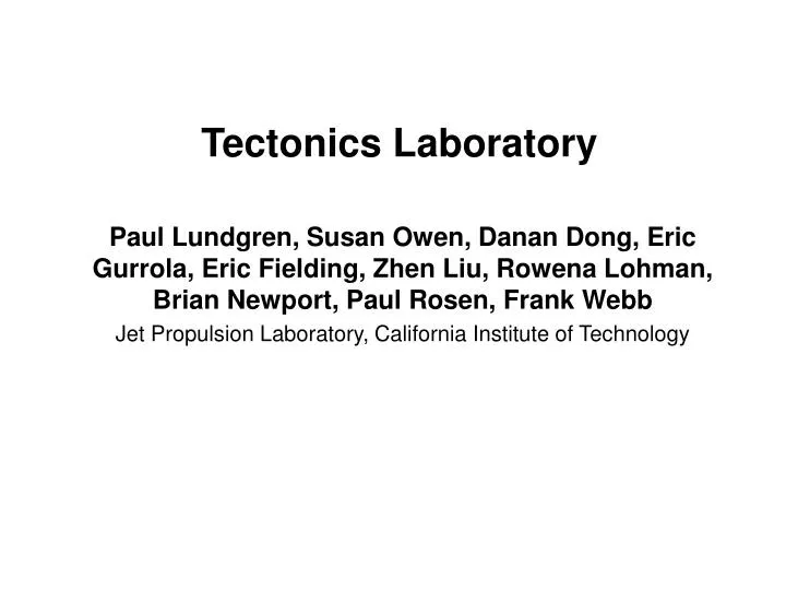 tectonics laboratory