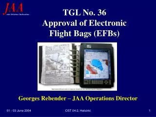 TGL No. 36 Approval of Electronic Flight Bags (EFBs)