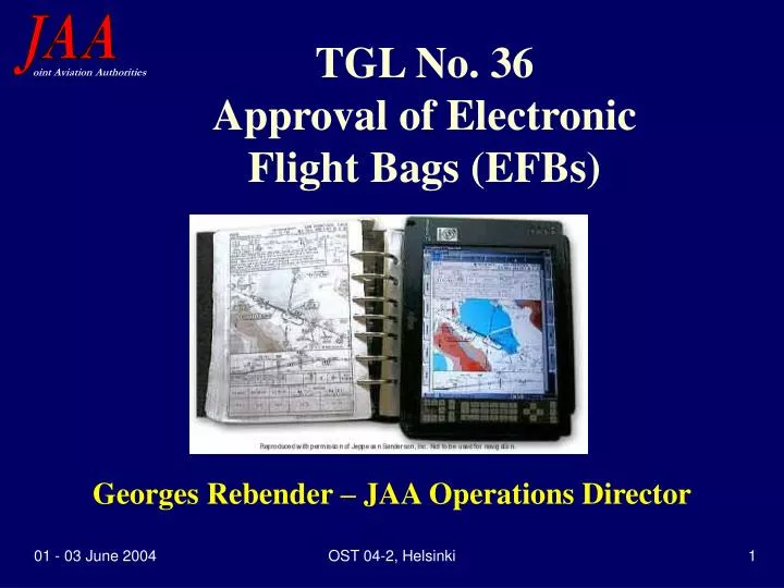 tgl no 36 approval of electronic flight bags efbs