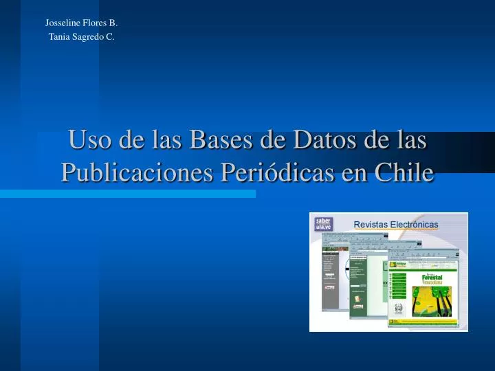 uso de las bases de datos de las publicaciones peri dicas en chile