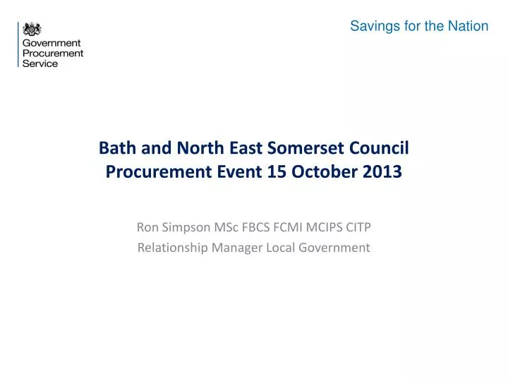 bath and north east somerset council procurement event 15 october 2013