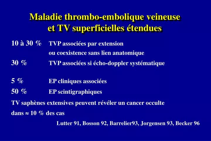 maladie thrombo embolique veineuse et tv superficielles tendues