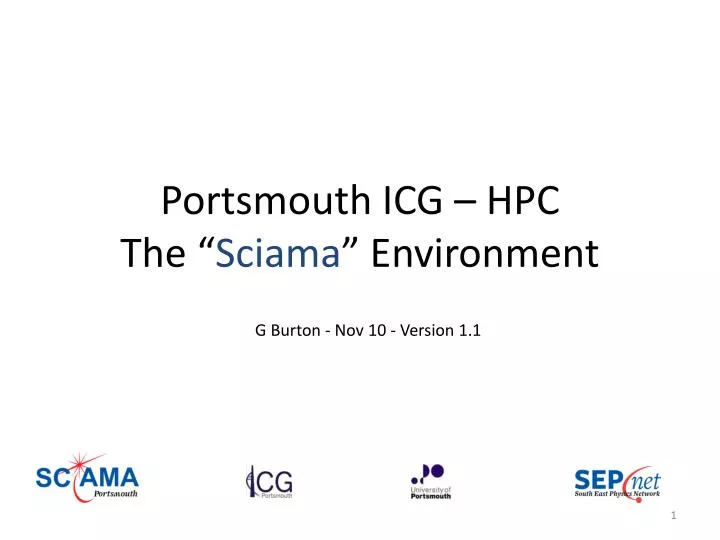 portsmouth icg hpc the sciama environment