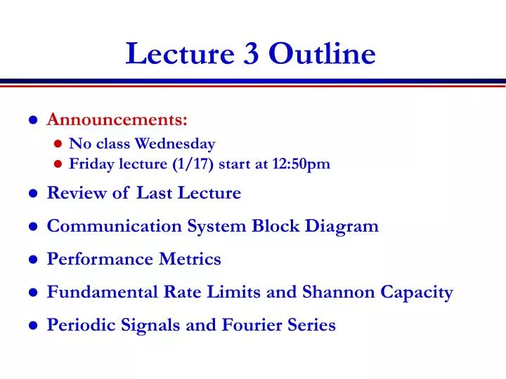 lecture 3 outline