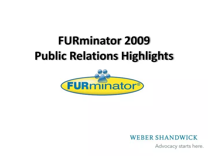furminator 2009 public relations highlights