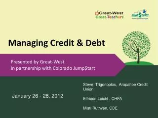 Managing Credit &amp; Debt