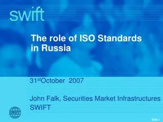 The role of ISO Standards in Russia