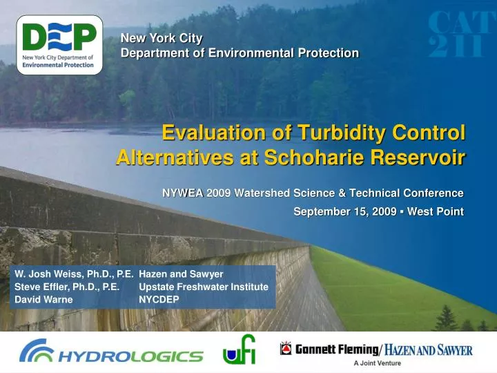 evaluation of turbidity control alternatives at schoharie reservoir