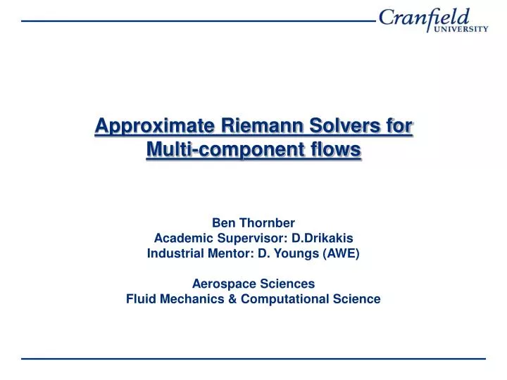 approximate riemann solvers for multi component flows
