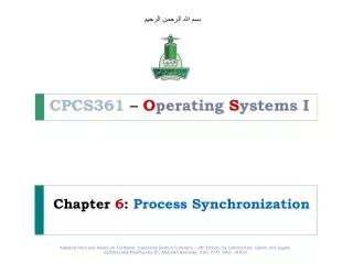 Chapter 6 : Process Synchronization