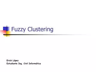 fuzzy clustering