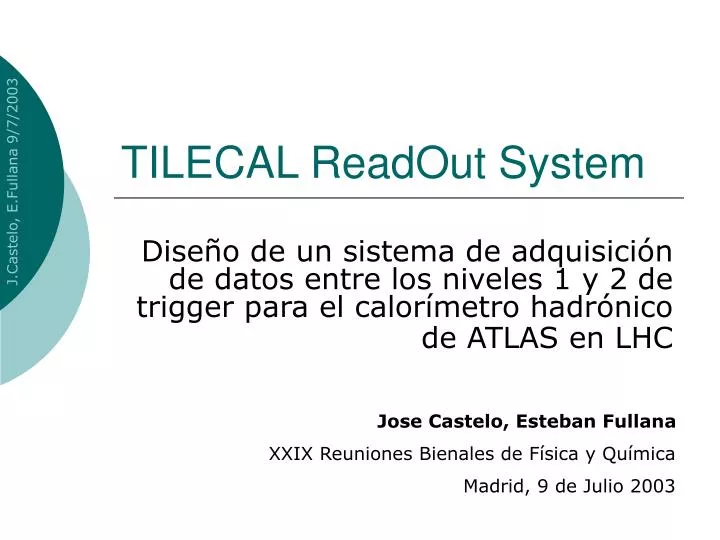 tilecal readout system