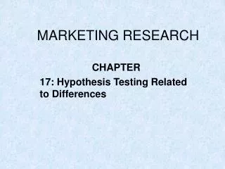 MARKETING RESEARCH