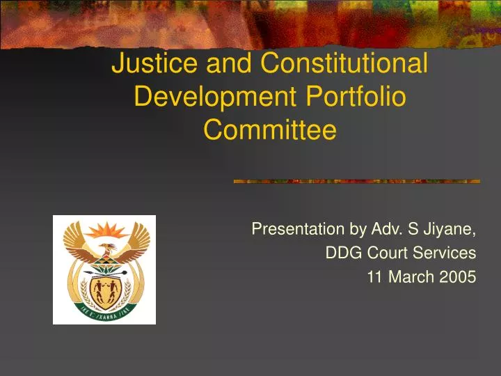 justice and constitutional development portfolio committee