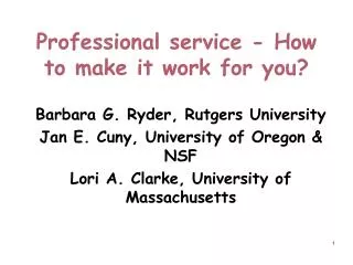 Professional service - How to make it work for you?