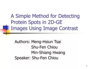 A Simple Method for Detecting Protein Spots in 2D-GE Images Using Image Contrast