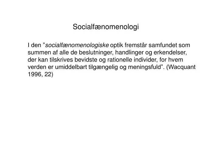 socialf nomenologi
