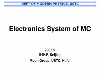 Electronics System of MC 2002.9 IHEP, Beijing ___________________________________________