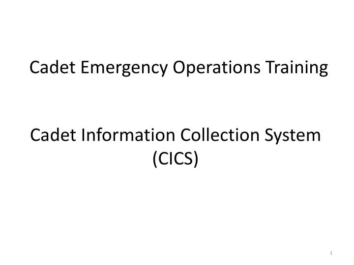 cadet emergency operations training