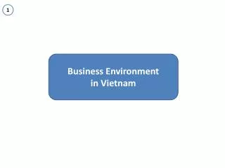Business Environment in Vietnam