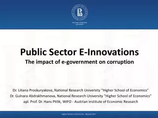 Public Sector E-Innovations The impact of e-government on corruption