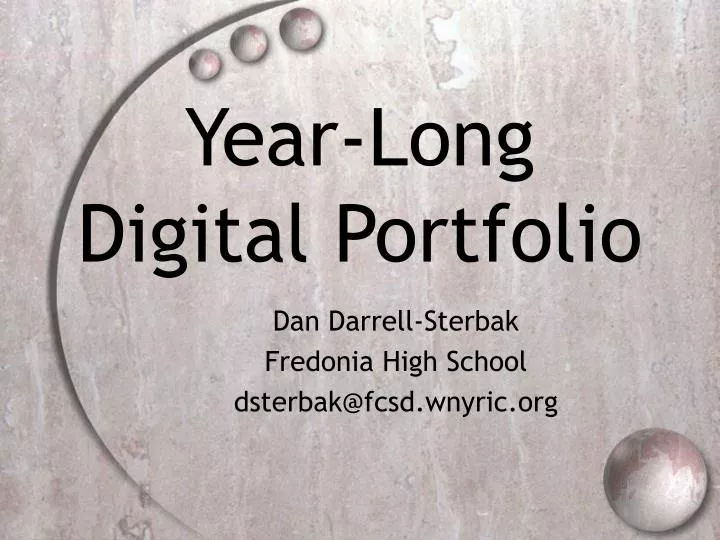 year long digital portfolio