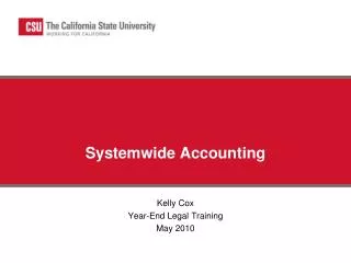 Systemwide Accounting