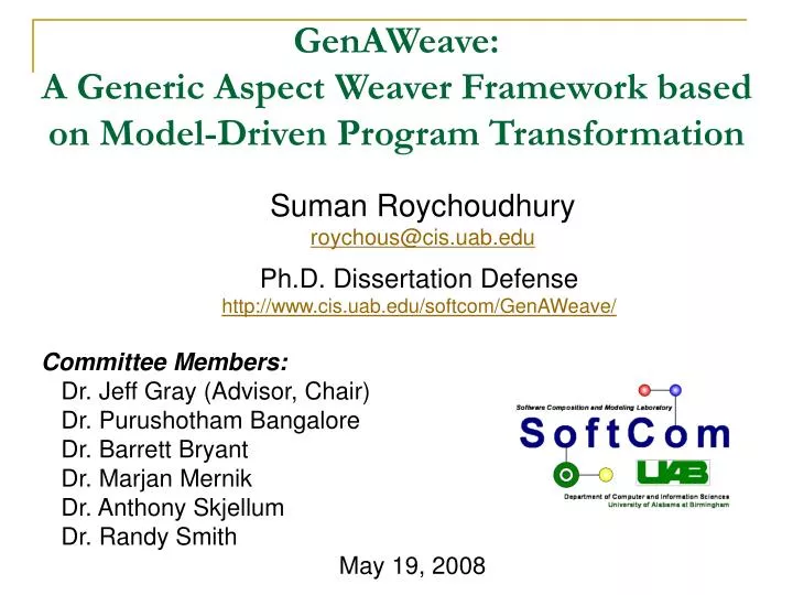 genaweave a generic aspect weaver framework based on model driven program transformation