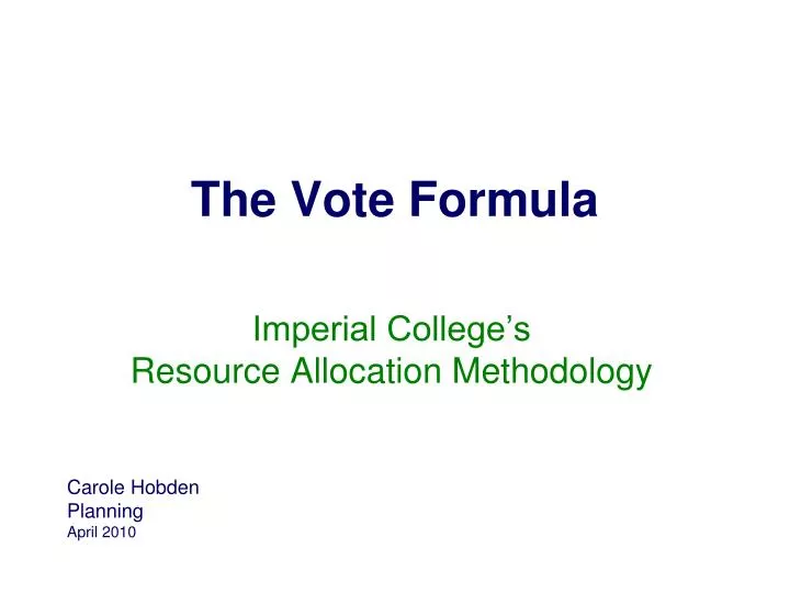 the vote formula