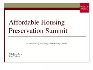 Affordable Housing Preservation Summit