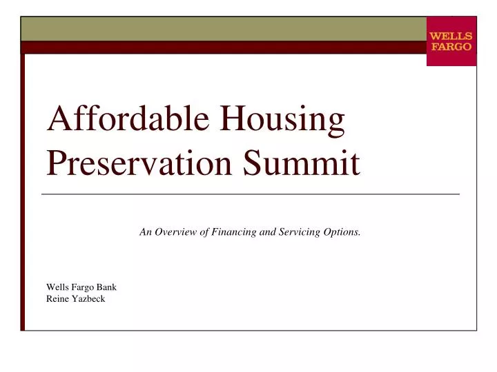 affordable housing preservation summit