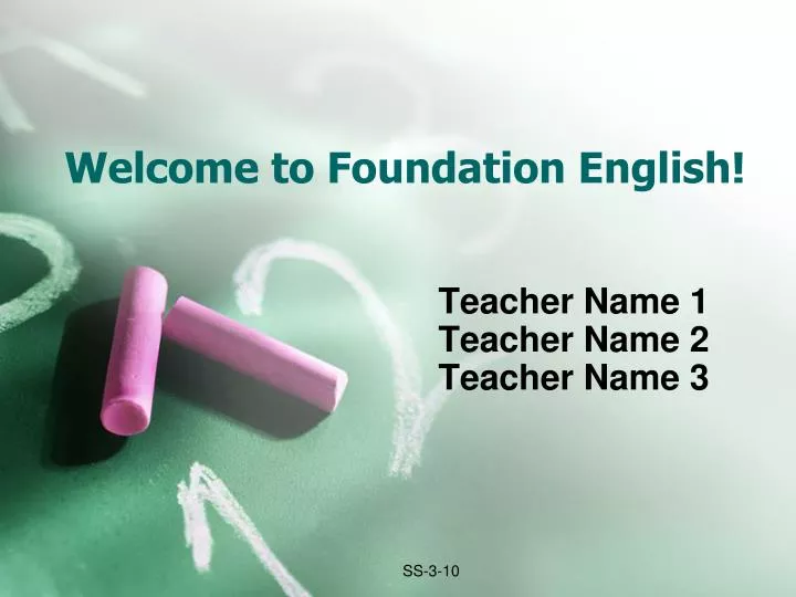 welcome to foundation english