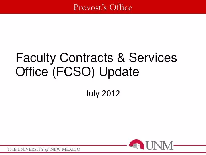 faculty contracts services office fcso update