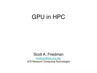 GPU in HPC