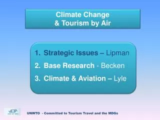 Climate Change &amp; Tourism by Air