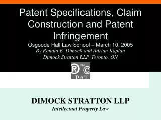 DIMOCK STRATTON LLP Intellectual Property Law